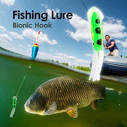 anzóis de peixe limpos, iscas de cobras biônicas de silicone de 12 cm (verde)