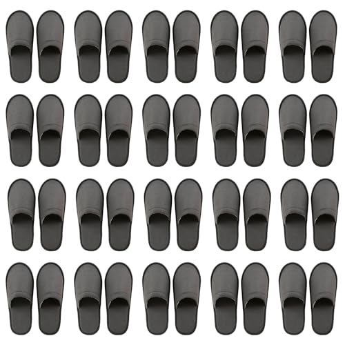 PORFOYO Lot De 20 Paires De Pantoufles D'hôtel, Chaussons Invités, Pantoufles D'invités, Spa Slippers, Chausson Invité, Pantoufle En Tissu Éponge Avec...