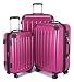 HAUPTSTADTKOFFER Luggages Sets Glossy Suitcase Sets Hardside Spinner Trolley Expandable (20', 24' & 28') TSA (Pink)