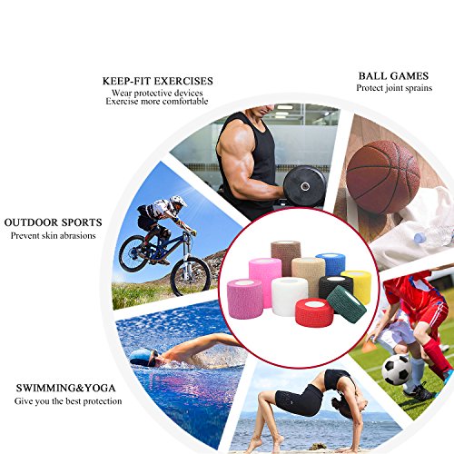 COMOmed Self Adherent Cohesive Bandage Latex 4"x5 Yards First Aid Bandages Stretch Sport Wrap Athletic Tape for Wrist Ankle Sprain and Swelling,White(3 Rolls) - Thumbnail 5