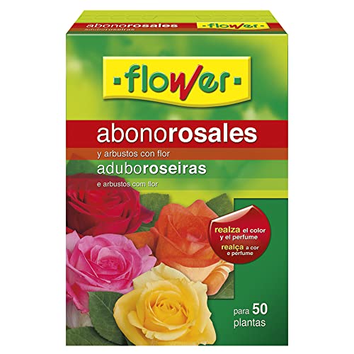 Flower - Abono Granulado para Rosales y Arbustos | Mejora Color y Perfume | Con Magnesio y Azufre | Para 50 Plantas | Fácil de Usar, 7x18x25.5 cm, Abono Sólido