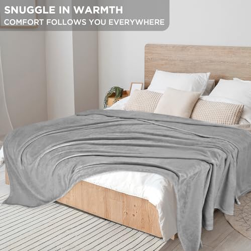 Cinkee Antistatische Kuscheldecke 300GSM Extra Weich | Fleecedecke Sofadecke 150x200 cm | Oeko-TEX® Wohndecke Tagesdecke & Couchdecke | Grau