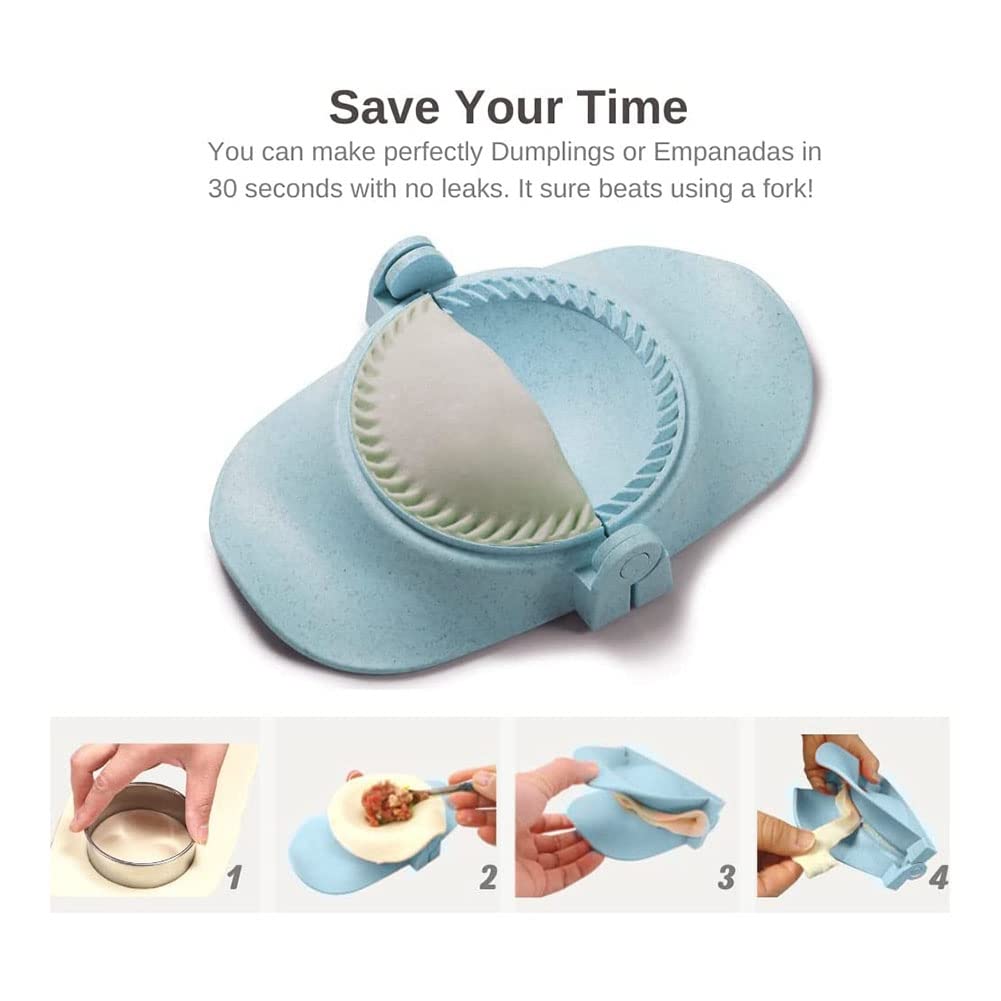 Koanhinn Set di stampi per gnocchi, Empanadas con taglia-impasto, set di stampi per gnocchi e tagliapasta per Pierogi, (blu
