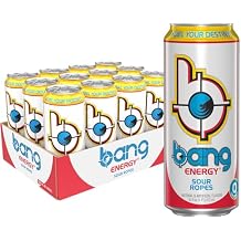 Bang Energy Sour Ropes, Sugar-Free Energy Drink, 16-Ounce | Pack of 12