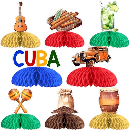 Décoration de table Cuba en nid d'abeille lot de 8 pliables et stables