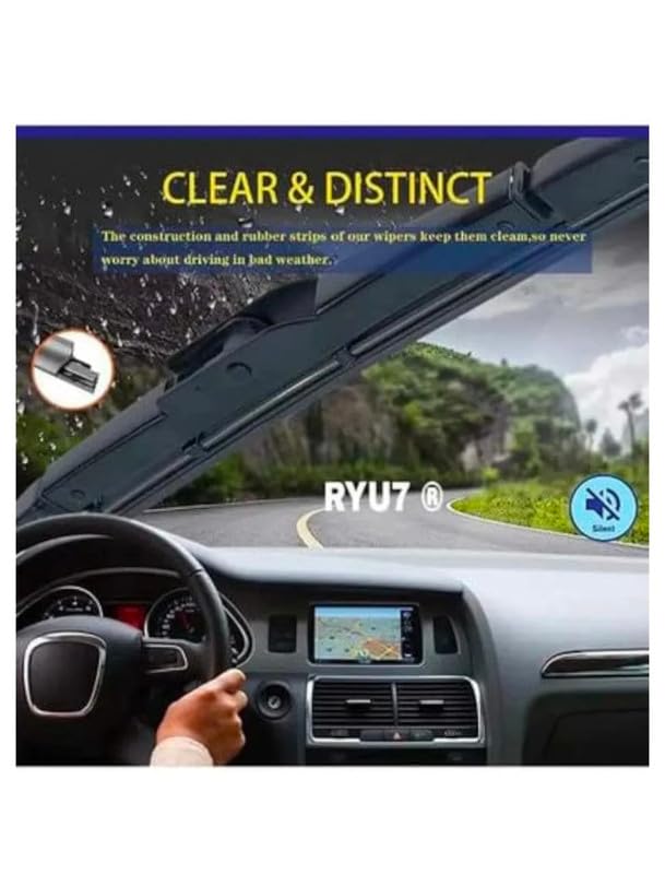 Image of Frameless /Soft Wiper Blades and Rear Wiper Blade Compatible with Maruti Celerio Onroad(21 inch14 inch12 inchFront Rear Wiper Blade Set)