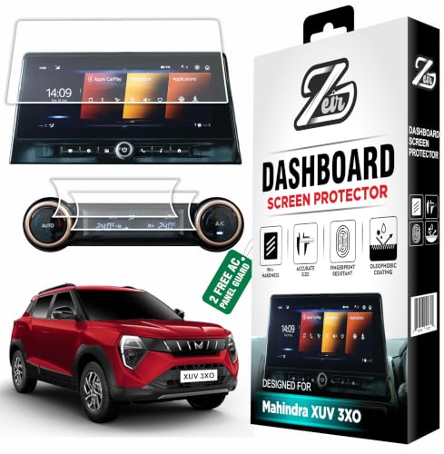 Image of ZEIR Screen Protector For MAHINDRA XUV 3XO 2026+ MX3 MX3Pro AX5 AX5L AX7 AX7L & - 10.25 INCH INFOTAINMENT Touchscreen GUARD | Mahindra3XO Display Guard | 9H Hardness, Anti-Scratch & Water Resistant | HD Clarity XUV3XO Car Dashboard Touchscreen Accessory 2025+ [Not Tempered Glass] (3XO Info)