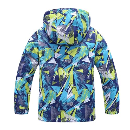 JOYSON Boys Girls Rain Jackets Waterproof Fleece Lined Outerwear Raincoat for Kids Lightweight Windbreaker with Hood2