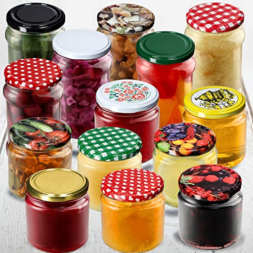 Miniatura 6 de Kadax Tarros Pequeños De 200 Ml, Botes De Cristal Con Tapa Hermética De 66 Mm Para Miel, Conservas, Especias Y Mermeladas 10 Unidades, Dorado