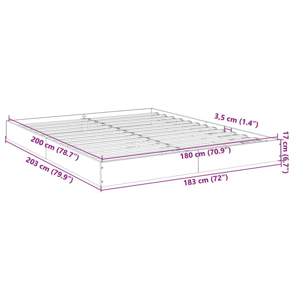vidaXL Bettgestell, Bett Doppelbett für Schlafzimmer, Bettrahmen mit Lattenrost, Schlafzimmerbett Modernes Design, Weiß 180x200cm Holzwerkstoff