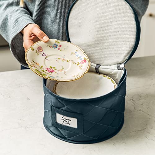 Teemto China Storage Containers Quilted. 7Pc Dishes Storage Kit With 48 Cut-To-Size Felt Inners. Fine China Storage, Plate Platter Storage, Glass And Dish Storage, Crystal Stemware, Moving Supplies #TOP5