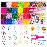 🤩 ALMACENAMIENTO CONVENIENTE: las bandas elásticas se almacenan en una caja de plástico portátil con rejillas ajustables que se pueden volver a ensamblar para organizar las bandas por color, estilo y tipo. Esta caja no solo mantiene ordenadas las bandas goma, sino que también ayuda a los niños a mejorar sus habilidades de almacenamiento y a desarrollar el hábito de organizar sus pertenencias