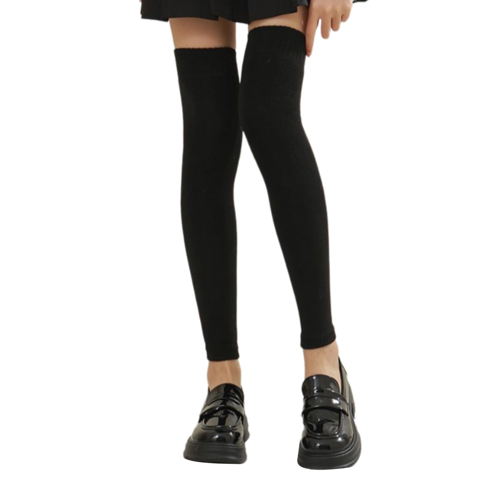 Jambières thermiques d'hiver élastiques confortables et extensibles au-dessus du genou pour femme par temps froid, activités intérieures et extérieures, jambières thermiques d'hiver