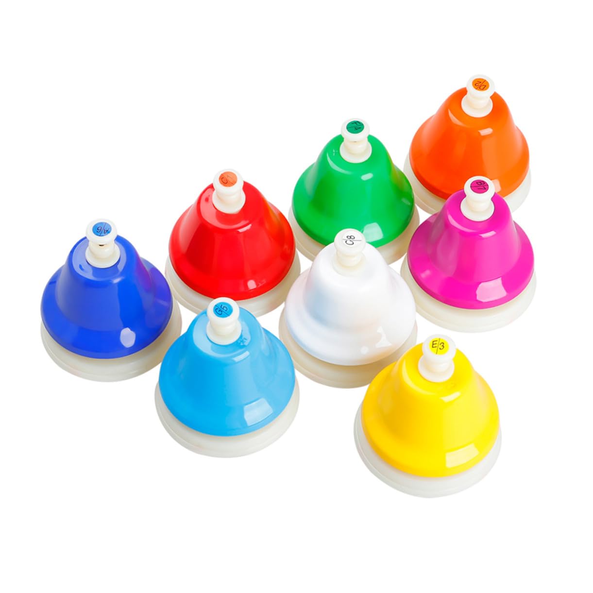 Juguete Educativo Campana de Mano de Acero Inoxidable para Niños, Set Ligero de 8 Tonos Diatónicos Adecuado para Educación Primaria y Desarrollo Musical