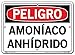 VESTIL DANGER SIGN SI-D-49-B-AL-040-S ALUMINUM .040" overall size 12.5"W x 9.5"H Anhydrous Ammonia AMON?ACO ANH?DRIDO