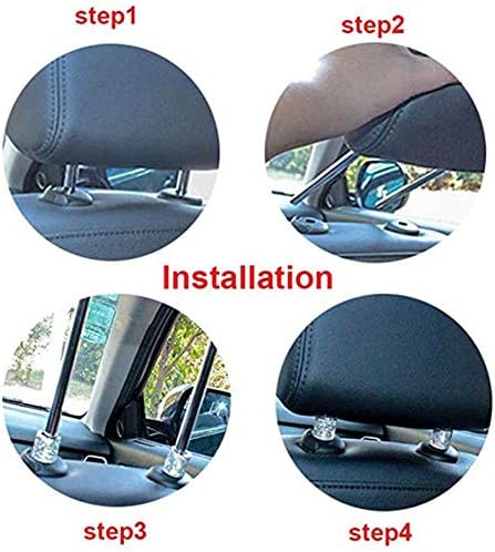 LEIWOOR 4 Pack Car Headrest Collars，Car Head Rest Collars Rings Decor Bling Bling Crystal Diamond Ice for Car SUV Truck Interior Decoration (Black)