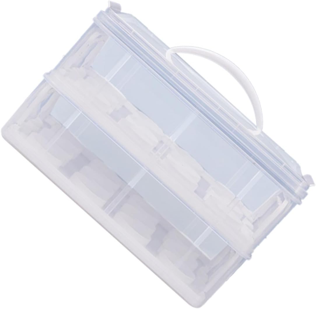 PRETYZOOM Double Layer Cake Packaging Box Plastic Dessert Carrier Lid for Cupcakes and Muffins Portable Storage Organizer for Bakery Treats