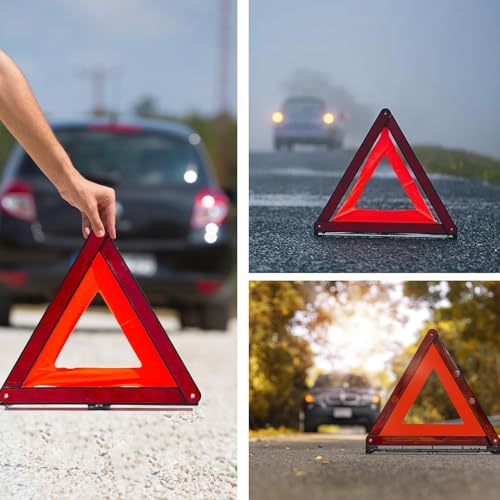 ZenHuaXinTon 2in1 Warndreieck Set für KFZ/Motorrad – Auto Warndreieck & Warnweste mit 360° Reflektion, Faltbares Pannendreieck in Kompakt-Tasche