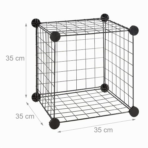 Miniatura 5 de Relaxdays Estantería Modular Con 16 Compartimentos, Metal, Negro, 145 X 145 X 36,5 Cm