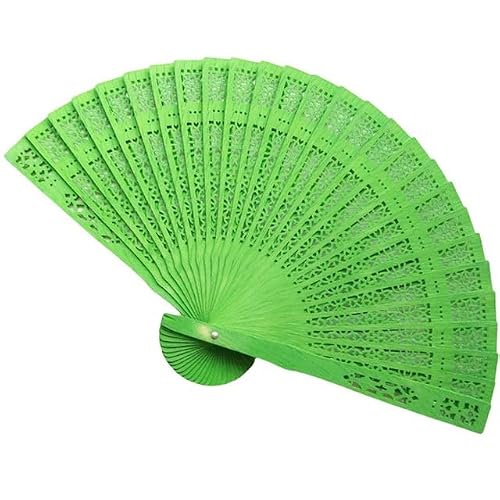 METTEOR Folding Fan Fashion Wedding Hand Fragrant Party Carved Folding Fan Chinese Wooden Fan Hollow Folding Fan Chinese Print Wood Hand Fan Tea Pot