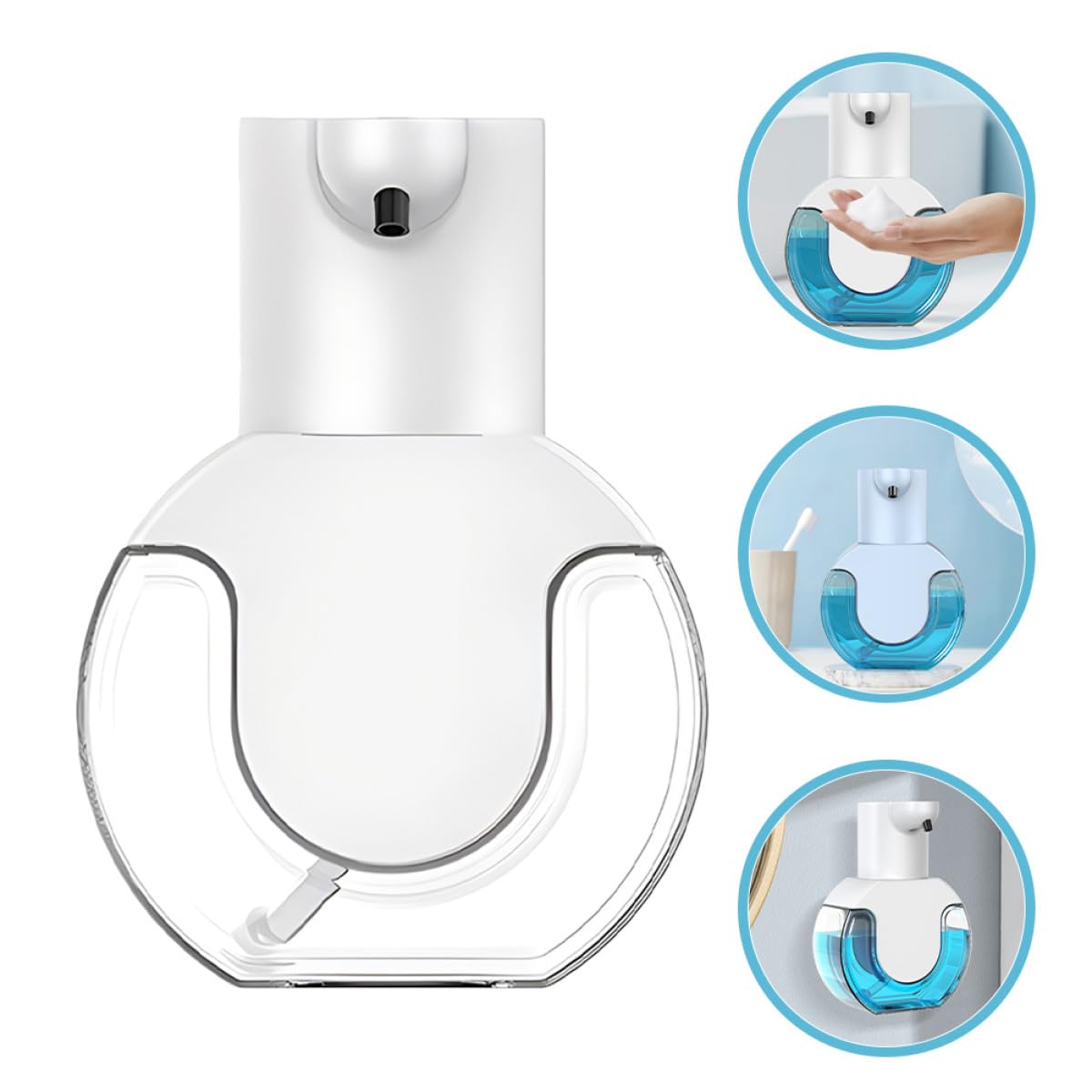 GALPADA Distributore Automatico di Sapone da Tavolo da Parete Sensore a Infrarossi, Erogatore Ricaricabile di Schiuma Regolabile per Cucina e Bagno, Dispenser senza Contatto per Mani
