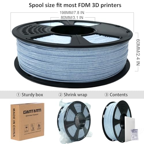 Image of GIANTARM Marble PLA, PLA Filament 1.75mm 1KG Spool(2.2lbs),Vacuum Packaging, Marble Filament for Most FDM 3D Printer (Blue)