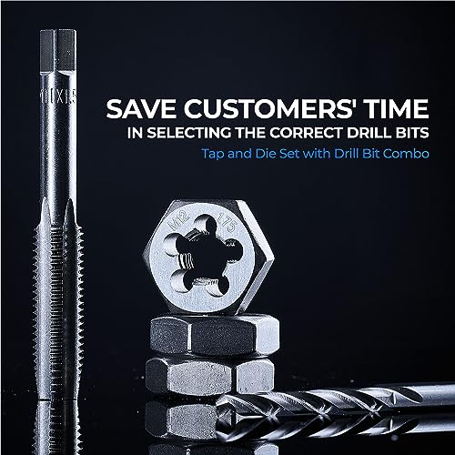 Image of toolant 127 Piece Ratcheting Tap and Die Set, SAE /Metric Tap and Die Set with Assortment Drill Bit for Threading, Double-Layer Tool Box