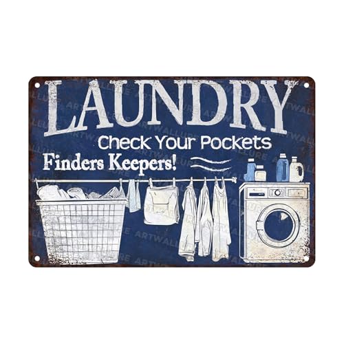 ARTWALLURE Metal Vintage Sign Check Your Pockets