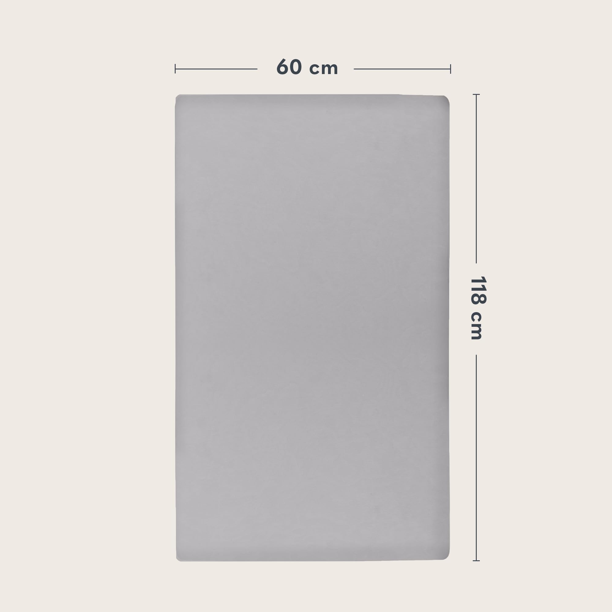 LIONELO Lenzuola con angoli per lettino neonato, Set da 2, 118x60 cm, Cotone di bambù naturale, Traspiranti, Ideali per materasso di lettino, lettino da viaggio/Campeggio o culla, Bianco/Grigio