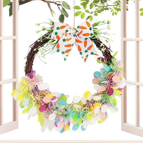 Corona per porta di Pasqua - Decorazioni per la corona di Pasqua | Corona per porta di Pasqua | Corona di appendini per porta con arco | Corona di fiocchi primaverili per fattoria | Decorazione corona