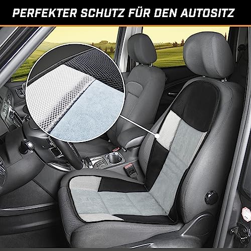 Auto Sitzauflage, Autositzschoner Hunt, PKW Sitzschoner silber schwarz, atmungsaktiv 11665
