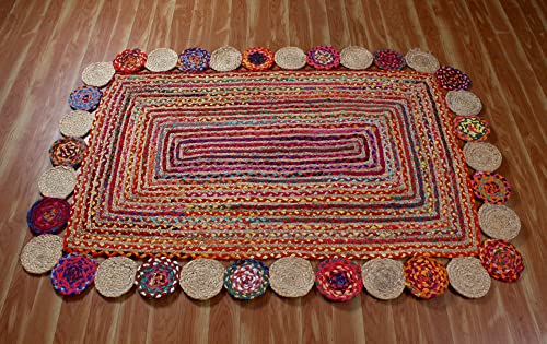 Tapis en jute multicolore tressé main pour une ambiance chaleureuse - 7