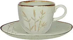 Xícaras de Chá 220 ml, com Pires, 6 Peças, Oxford, Ryo Bambu