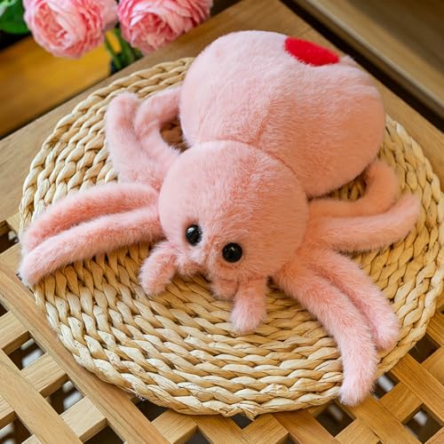 Spider Plush Throw Pillow Spider Pillows Cute Spider Shaped Throw Pillow Super Soft Plush Pillow Plush Spider Stuffed Animal Pillow Ideal Gift for Christmas Sofa Bedroom Decor?Pink 9.8 in?
