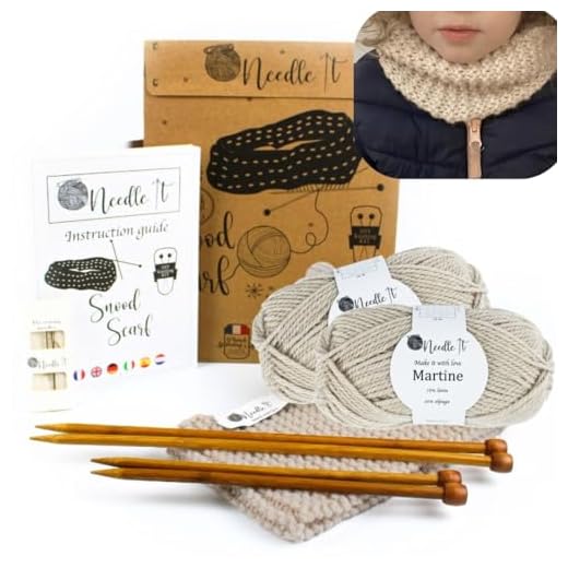 Needle It® Kit de punto para principiantes con agujas de tricotar - Snood para tejer uno mismo - Para niños o adultos - Idea de regalo - Ocio creativo -