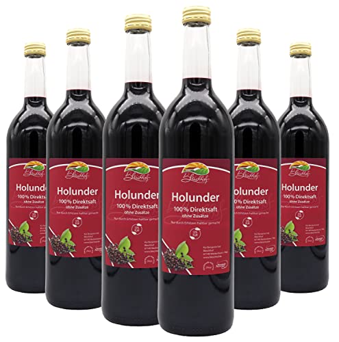 BLEICHHOF® [6er Pack] Holundersaft - 100% leckerer Direktsaft - Frische Früchte - ohne Zuckerzusatz und Zusatzstoffe - Nachhaltig hergestellt im Familienbetrieb in Meckenheim Cover