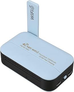 4G Portable Wi Fi 6 Hotspot, 300Mbps Wireless Internet Router with 10000mAh Battery and SIM Card Slot Supports 16 Users for Travel Business Car Outdoor Live Streaming