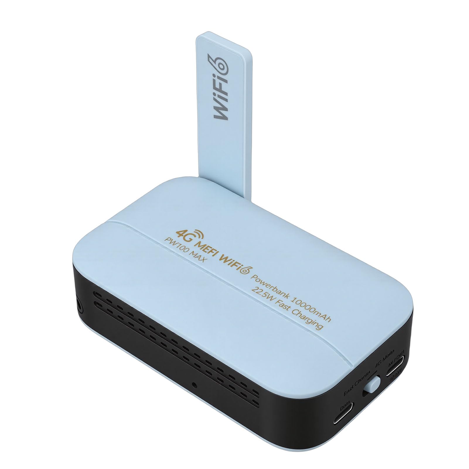 Qcwwy Hotspot LTE Portatile, Router da Viaggio WiFi 6 con Slot SIM, Ricarica Rapida 300Mbps 10000mAh, Supporta 16 Dispositivi, Configurazione in 30 Secondi per Viaggiatori d'affari per Uso Esterno