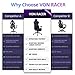 VON RACER Massage Gaming Chair Video High Back Racing PC Computer Desk Office Chair Swivel Ergonomic Executive Leather Chair with Footrest and Adjustable Armrests, Black
