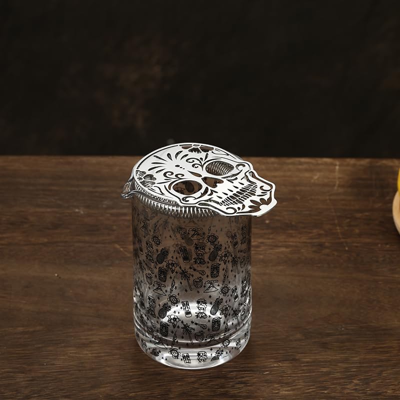 Stainless Steel Cocktail Strainer Hawthorne Strainer with Skull Design (Stainless Steel) - Thumbnail 4