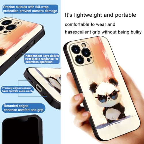 Cute Panda with Sunglasses for iPhone 15 pro max Case- Cartoon Soft Shockproof Cover for Girls & Women & boy & Men (B1- Cool Panda with Sunglasses)