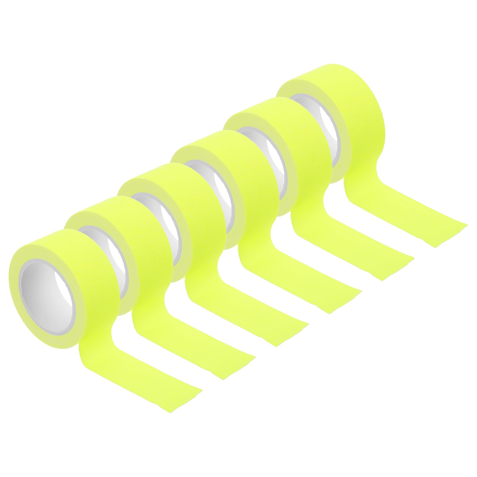PATIKIL 25mm x 5m Neon Gaffer Cloth Tape, 6 Roll Fluorescent Blacklight Reactive Glow in the Dark Tape for Dance Floors Glow Party Supplies, Yellow