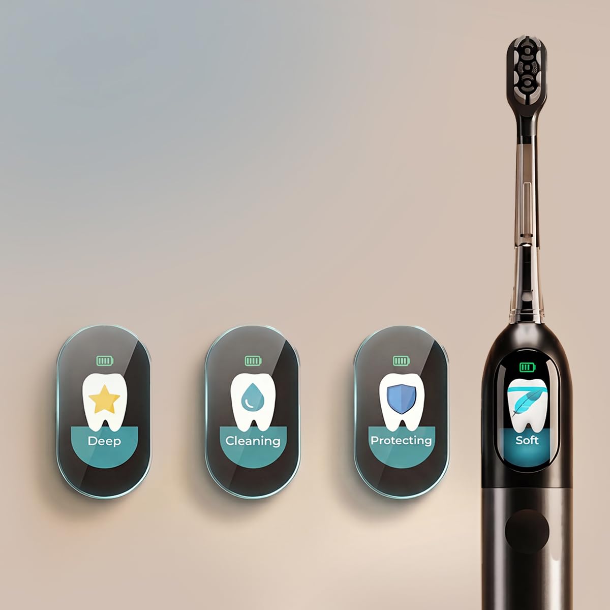 Cecotec Brosse à Dents Électrique Sonique avec Oscillation 60° et Écran ToothCare EliteSwing Premium. 3 Modes, Autonomie 30 Jours, Capteur de Pression, Base de Charge et 2 Têtes de Rechange, IPX7