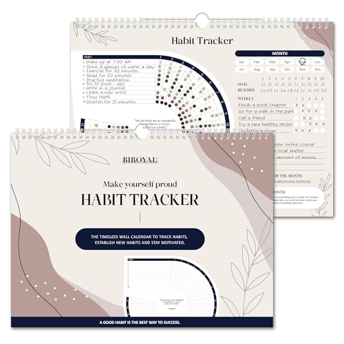 BIROYAL Habit Tracker Calendar (Undated 12 Months) - Daily Habit