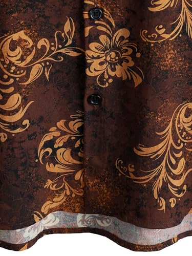 Image of JOTOOK Mens Hawaiian Shirt Short Sleeve Button Down Tropical Shirts Casual Floral Summer Beach Shirt