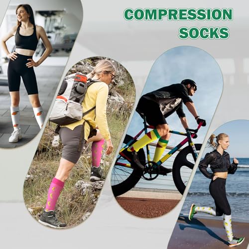 LEOSTEP 6 pares de calcetines de compresión para hombres y mujeres, soporte diario para viajes, trabajo y estilo de vida activo, calcetines respirables cómodos(Fruta,S-M) - imagen 7