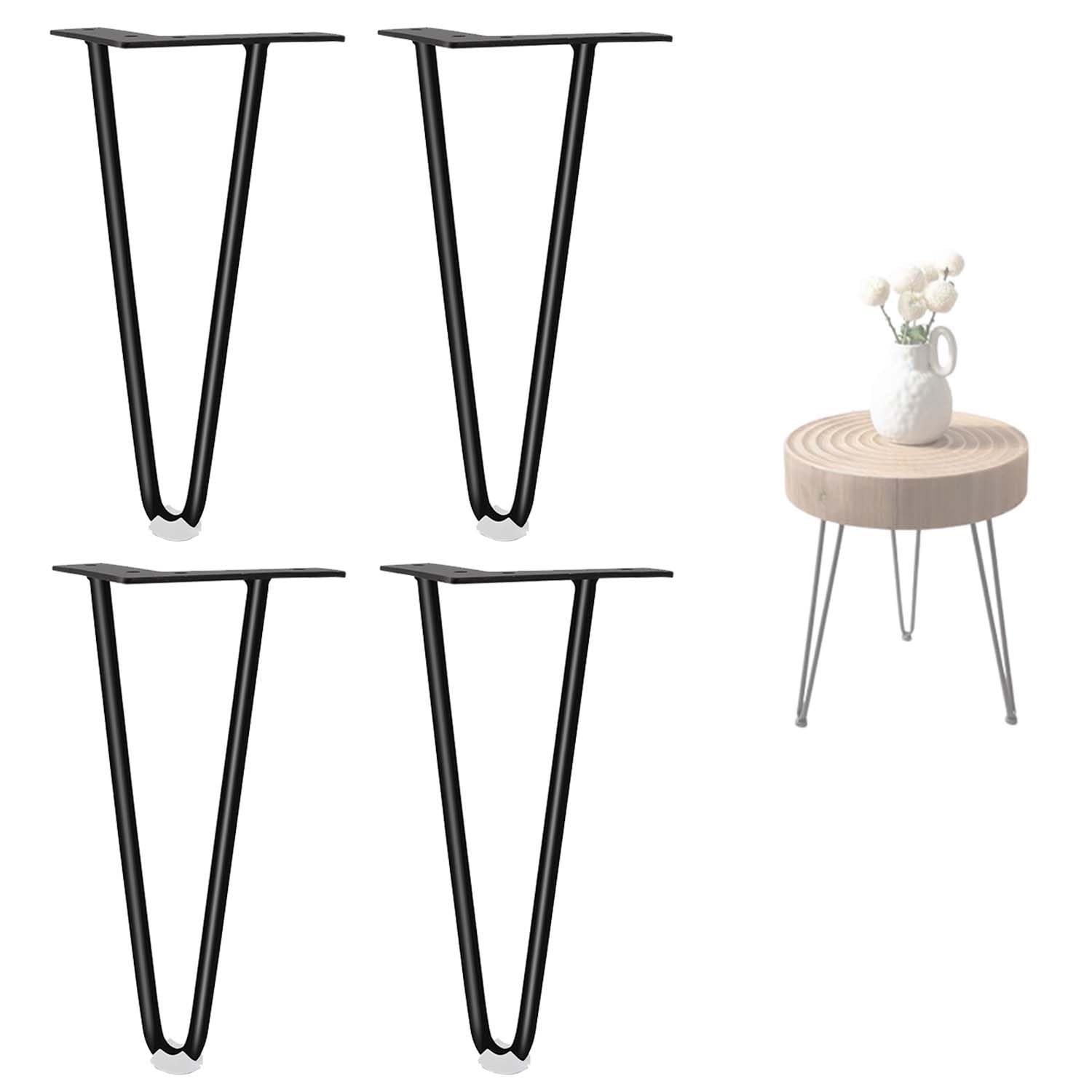 Lot de 4 pieds de table basse en épingle à cheveux – Pieds en métal de 50,8 cm pour meubles modernes à faire soi-même – Idéal pour les tables de nuit, les bureaux et les armoires – Extensions de pieds