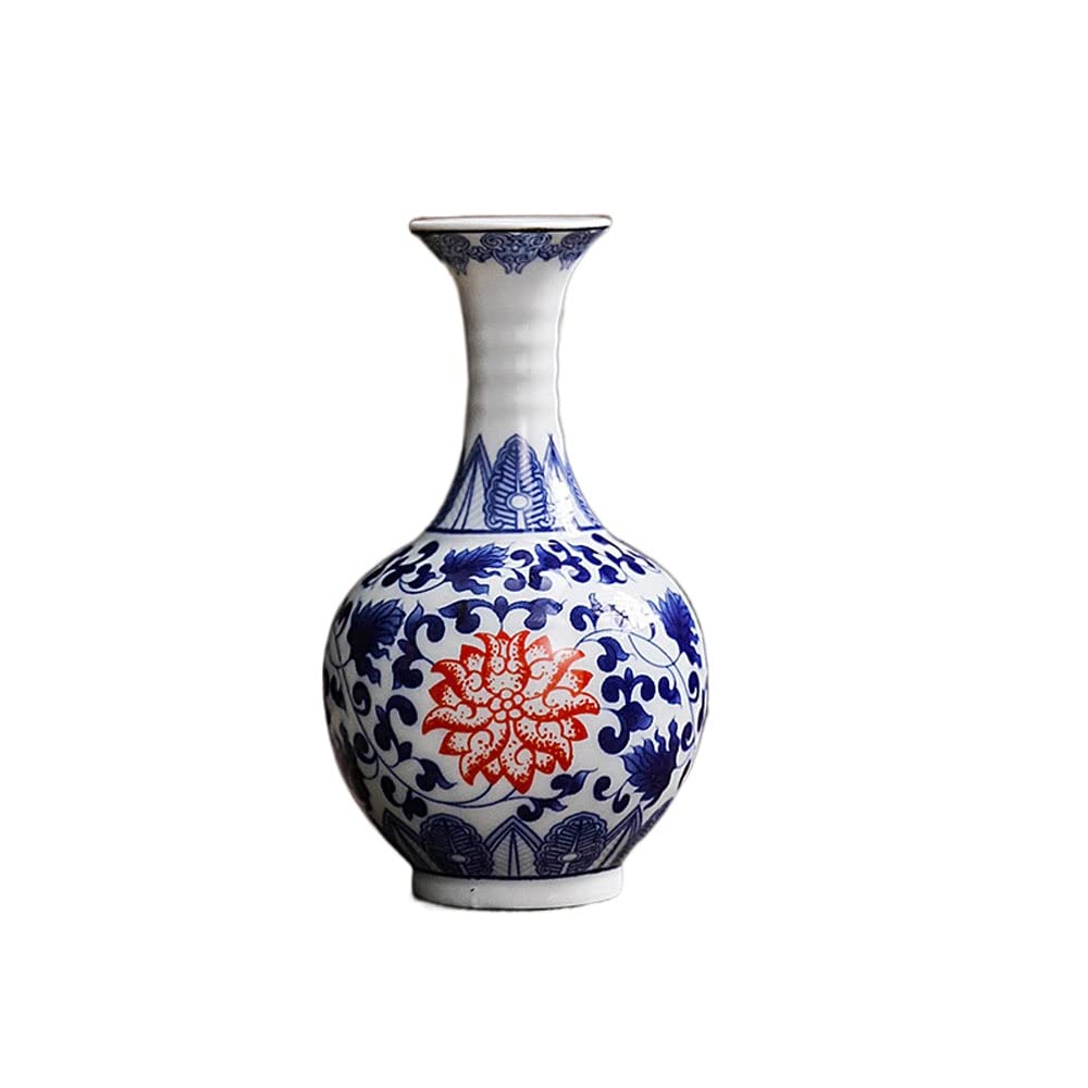 Amazon.co.jp: 小さな青と白の花瓶 クラシックな陶器の花瓶、芸術的な 