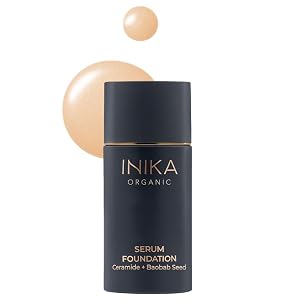 Organic Serum Foundation Vegan Buildable Coverage Weightless Second Skin Feel Transfer Proof with Skincare Ingredients in Sustainable Packaging