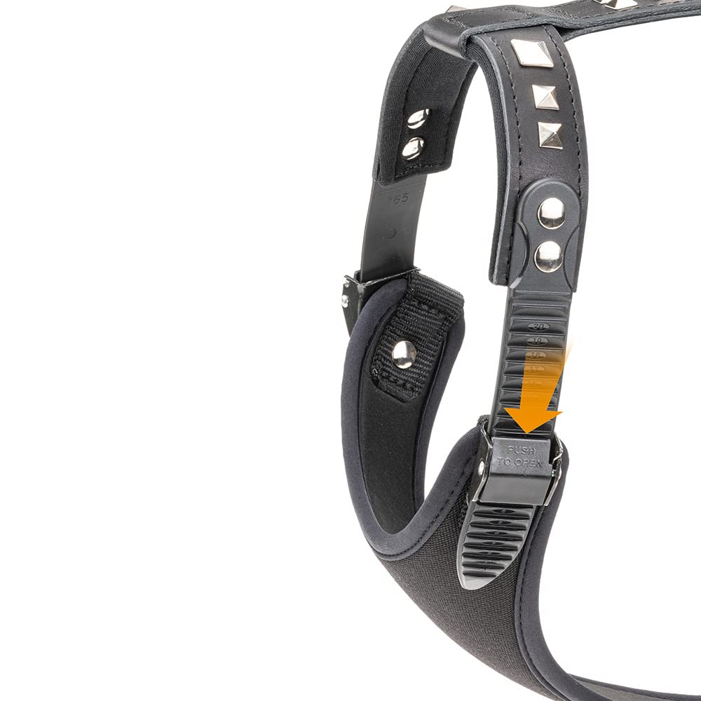 Ferplast Arnés para Perro Ajustable y Cómodo Giotto Luxor Negro, L_XL